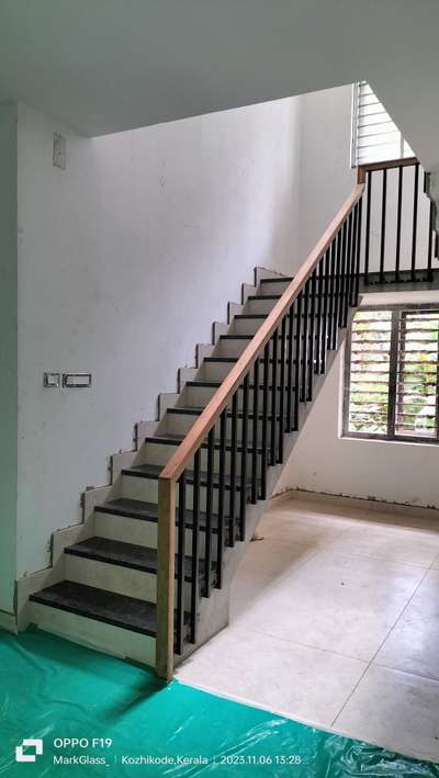 #MS  Stair case Railing #MS Metal Hand Railing with Wooden Top Railing