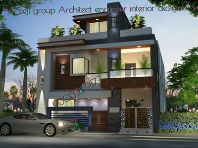 #front Elevation
front design
residential bunglow front Elevation design
3d Elevation view
architect engineer interior designer