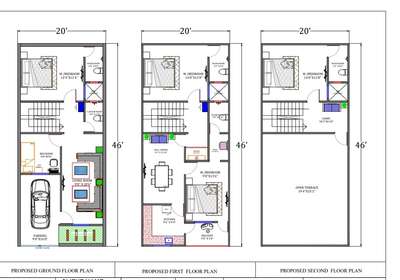 20 x46 - floor plan #2DPlans #3delevations #working drawing #electrical #sanitary #elevation #estimation #contact me