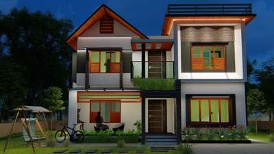 New project #3D_ELEVATION  #ElevationHome  #semi_contemporary_home_design  #economic_3d_designs