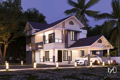 Home exterior night view visual