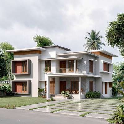 #KeralaStyleHouse #ai #modernhome #keralastyle #exterior_Work #ContemporaryHouse #modernminimalism #FlatRoofHouse #TraditionalHouse #trussdesign