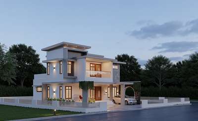 Modern wxterior #FlatRoof  #modernhome  #exterior_Work