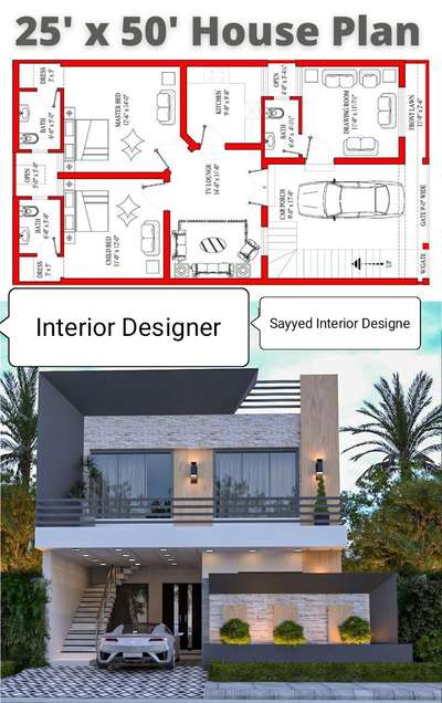 25 X 50 House plan and Front exterior design ₹₹₹
 #25x50houseplan  #25x50floorplan  #exteriors  #frontelevatio  #ElevationDesign  #25frontexterior
 #3d  #3DPlans  #3hour3danimationchallenge  #3dvisualizer  #3D_ELEVATION  #ElevationHome  #elevationdesigndelhi  #sayyedinteriordesigner  #sayyedinteriordesigns  #sayyedmohdshah