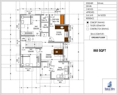 #FloorPlans 
860 Sqft -ground floor