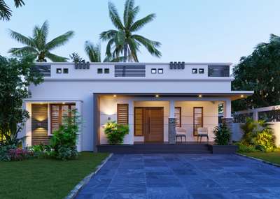 exterior design
950 sqft 
 #exteriordesign
 #3ddesign
#ContemporaryHouse 
 #KeralaStyleHouse