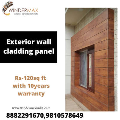 Golden Range HPL available just 
*Rs* *120* sq ft with 10 year warranty 

*Front* *Elevation* *HPL* *Cladding* *Facade* *System*

Sheet Size 8X4 foot, Thickness 6mm,
Both Side Shade, For *Exterior* *Grade* *UV* *Coated* *Layer*.
 
*HPL* *Specification* : 
*1.*  Extremely Weather Resistance 
*2.*  Optimal Light-Fastness 
*3.*  Double Side Shade
*4.*  Scratch Resistance
*5.*  Easy To Clean  
*6.*  Waterproof 
*7.*  No Maintenance  

If You Have Any Requirement 
Plz Reply 

Regards
Winder max india
8882291670 /9810578649 #