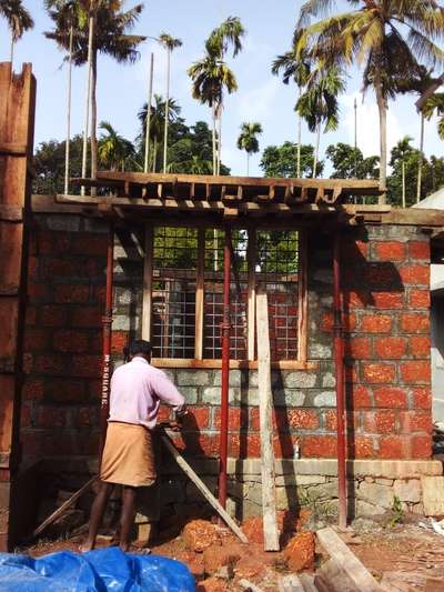 lintel and sunshade shuttering work, chalakudi site. thrissur