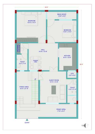 29x50 West facing Top Plan 
Contact me #9602705199