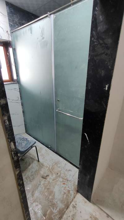 Bathroom Shower partition done!
Seperates dry and wet area!!
 #Shower_Cubicle_Partition 
 #showerenclosures 
 #antiqueShowerHinges 
 #showerpartition 
 #90°shower 
 #showerglassdoor 
 #showerglassdoor