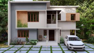 Residential external render,  kerala  #KeralaStyleHouse  #keralaplanners #contemporary  #ContemporaryHouse