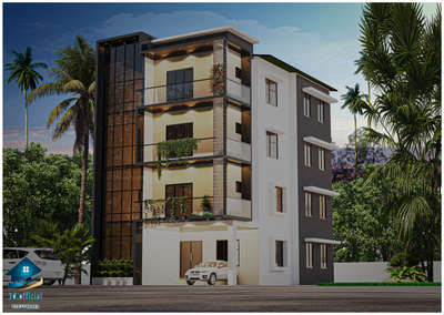 Propsed Design for four storey Apartment @ Maradu, Ernamkulam