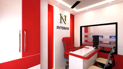 #OfficeRoom  3d design
red&white