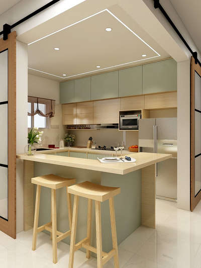 #ClosedKitchen  #KitchenIdeas  #InteriorDesigner  #3drendering  #ModularKitchen  #Architectural&Interior