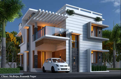 Residential building completed in Tvm, Prasanth Nagar,Total area- 1550 sqft