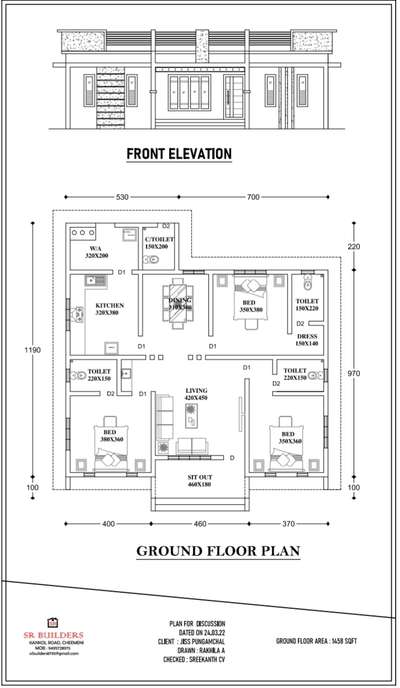 Budget home plan Jiss @Pungamchal Kasaragod