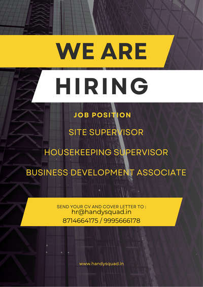 Job Openings: BDA / HK Supervisor / Site Supervisor

Experience: 0–5 years (depending on role)
Qualification: Any Degree / Diploma or Civil-related course / Hotel Management
Age Limit: Below 35 years
Preferred: Male Candidates

Requirements:

Good communication and leadership skills

Must own a two-wheeler with a valid driving license (Four-wheeler license preferred)

Energetic, goal-oriented, and willing to travel or relocate

Relevant experience in sales, housekeeping, or site supervision

Salary Package: ₹13,000 – ₹30,000 +  Petrol Allowance (based on role and experience)
 #jobshiring #jobvacancies #hiringjobs