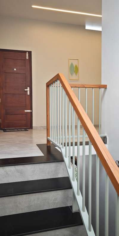 Stylish access between floors... 
Green ivory colour infusing warmth and elegance...  
 #StaircaseDesigns #handrailing #StaircaseDesigns