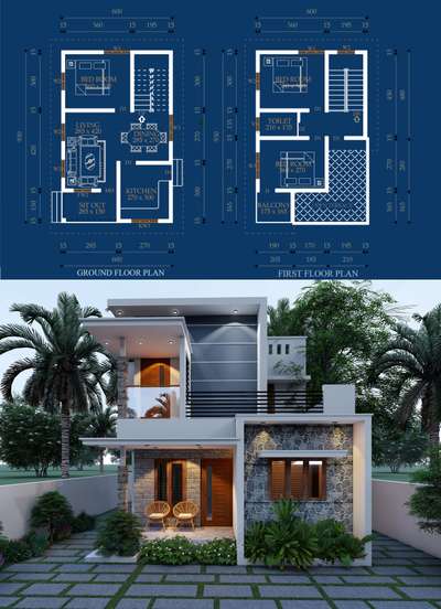 വീടും പ്ലാനും 💫💫
Elevation for mrs.Aswathy @Tvm 
1000 sqft |3bhk |contemporary 
 #render3d3d  #3Delevation  #SmallHomePlans  #simpleexterior