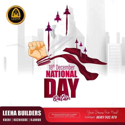 Happy National Day of Qatar 🇶🇦.  
 
Leeha Builders & Developers 
contact / Whatsapp:  918089902878


 #leehabuilders #constructin  #customehome  #homerenovation #newhome  #new_home #leehabuilders_febina #costomehome  #KeralaStyleHouse #house #budgethomepackages #bidgethome #luxuryhome #plan  #3DPainting #keralahomeplanners #homedesign #newhome #newhouse #pavingstones #pavingblock #paving #homedesignkerala #homedecor #malappuram #interior #keralagodsowncountry #design #keralagram #keralahomestyle #architecturelovers #keraladesigners #veedu #bhk #keralahomedecor #homesweethome #construction #keralahomedesignz #buildersinkerala #interiordesigner #thrissur #kannur #art #keralaphotography #keralatourism🌴interiordesigning  #HouseDesigns  #SmallHouse  #ElevationHome #30LakhHouse  #50LakhHouse  #SmallHomePlans  #3500sqftHouse  #1000SqftHouse  #dreamhome  #dream  #Contractor  #ContemporaryHouse