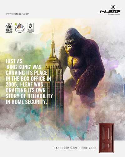 As 'King Kong' claimed the skyline, we fortified the front line of home security!

With i-LEAF doors and windows, you're choosing more than just quality; you're opting for a legacy of trust and a fortress of safety.

Secure your kingdom with i-LEAF's strength - because your peace of mind is our greatest success story.

Stay safe, stay sure, with i-LEAF - your home's silent guardian since 2005.

📞 Call Now: 9142 778877 | 95393 44466
.
.
.
.
.
.
.
#iLeafDoors #homeimprovement #steeldoors #steelwindows #homesafety #interiordesign