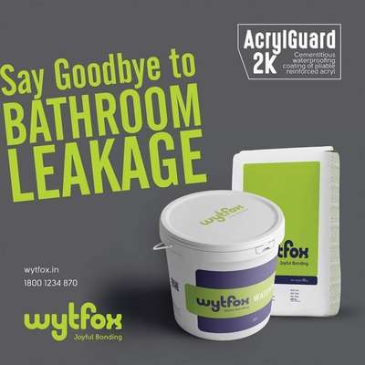 Get your bathroom surface leak-free and guarded with wytfox's Acrylguard 2K. 

The cementitious waterproofing coating of pliable reinforced acryl make wet areas leak-proof and damp-free. 

Contact 6238336044