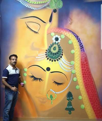 handmade wall painting 
(radha krishna)