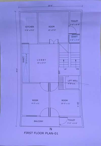 House Plan for 20.5*35.5 ft