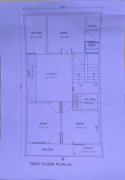 House Plan for 20.5*35.5 ft