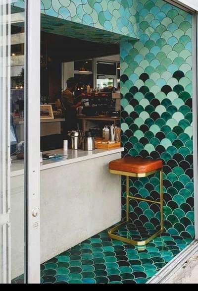 Handmade tiles, fish scale look, available in all colours