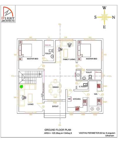 2BHK residential building plan as per vasthu science  #ProposedResidentialProject #ProposedResidential