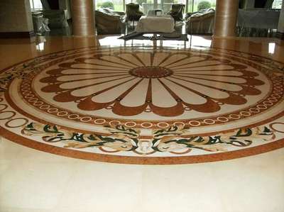 marble inlay flooring design art.