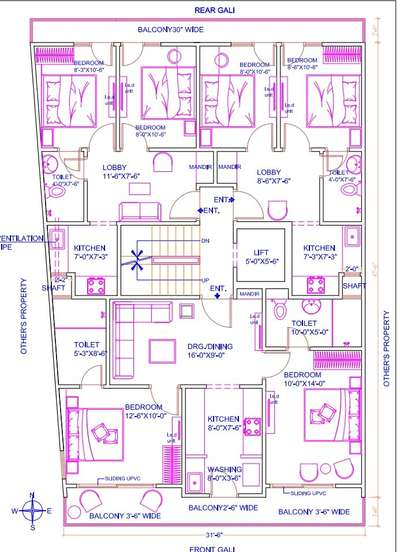 sketch plane of 31'-0"X51'-0".(6bhk)