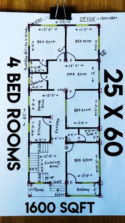 a good floor plan for 25*60 house