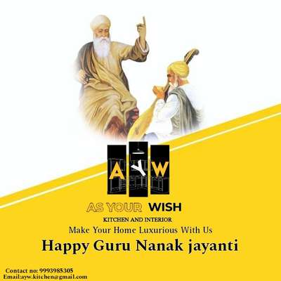 Happy Guru Nanak jayanti ❤️ 
From @as_your_wish_interior 
Make your home luxurious with us 🤗 
Contact no.9993985305 
Email ayw.kitchen@gmail.com
#happygurunanakjayanti #gurunanakdevji #india #asyourwishmudularkitchen #asyourwishinterior