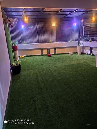 artificial grass work.1 st floor balcony