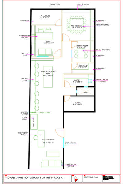 Interior layout for office space.
.
.
.
#InteriorDesigner #Architectural&Interior #FloorPlans #SingleFloorHouse #OfficeRoom #Flooring #FlooringDesign
