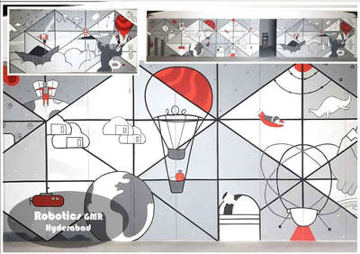 Mural wall art
Client- GMR International Airport Hyderabad
Robotic lab wall