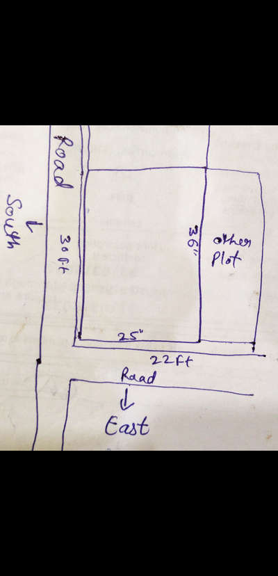 I have a plot with size 36x25
East facing corner side. 
I need the ground floor as the hall, the second and third from the attached inner side stairs