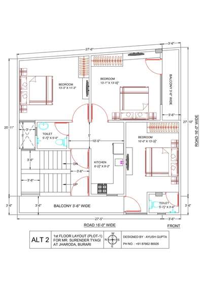 A 2 BHK Set with a Sperate Room and Toilet Inside it . 
Contact me for Such design . 
Whatsapp : 8766296926