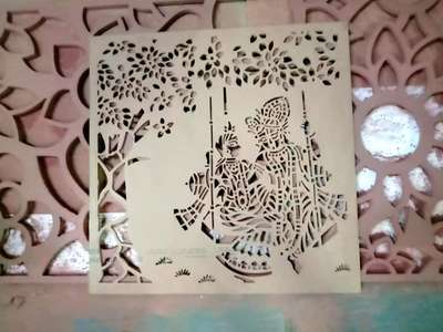 cnc stone jali Radha Krishna