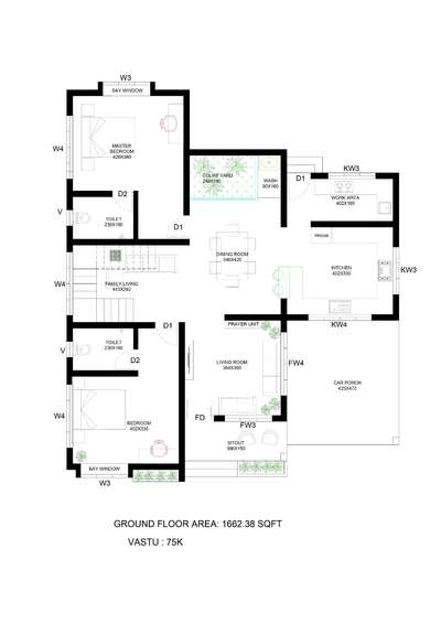 2540 sqft 4bhk floor plan