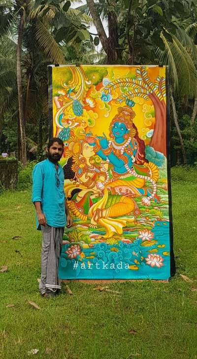 Radhakrishna mural painting