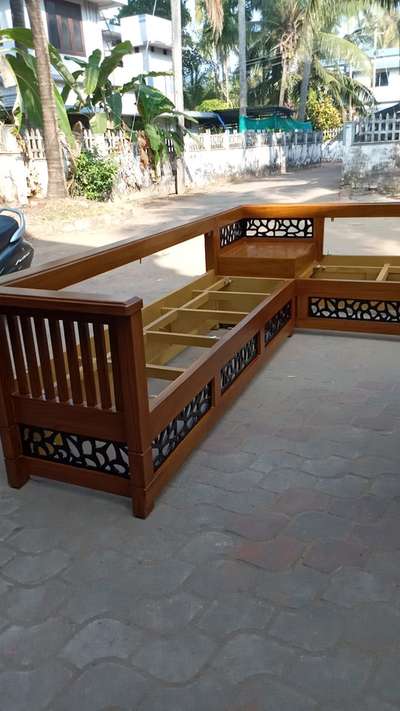 #LivingRoomSofa 
corner sofa set 6 seats 
teak wood 🪵 ₹26000