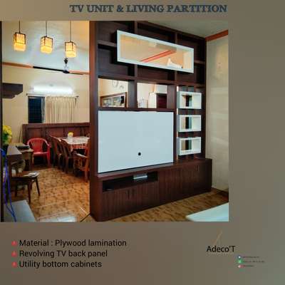TV UNIT (Revolving) & LIVING ROOM PARTITION.
Location : Vendoor, Thrissur 
.
.
.
.
.
 #livingroompartition #revolvingtvunit #tvunits #partitiondesign