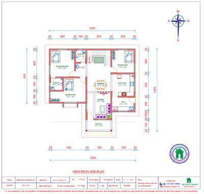 #8 Cent വസ്തുവിൽ # 2048 Sqft വിസ്തീർണ്ണത്തിൽ #4BHK സൗകര്യമുള്ള # കിഴക്ക് ദർശനത്തിലുള്ള  വീടിൻ്റെ പ്ലാൻ