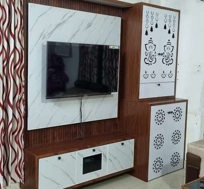 #poojaroom with tv unite