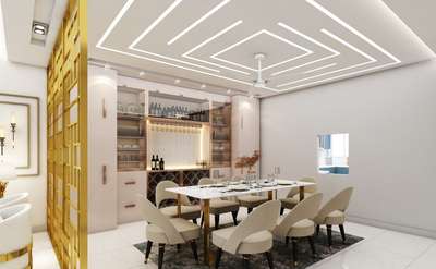 Dining Area - 3D View and Real Image
#jitinguptaarchitects #jga #interiors  #interiordesigning #HouseRenovation #Colours #FalseCeiling #architecture  #furnituredesign #balance #luxury #HomeDecor #diningarea #diningroomdecor #profilelight #magneticlights