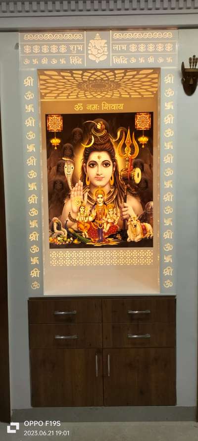 #Shiv pareevar Corian Mandir#
#Custmized backlit Corian Mandir#
#Corian Mandir#