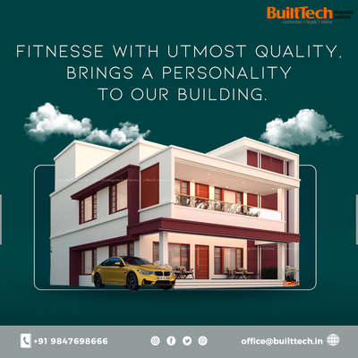 FITNESSE WITH UTMOST QUALITY, BRINGS A PERSONALITY TO OUR BUILDING !

We offer complete solutions right from designing, licensing and project approvals to completion and maintenance. Turnkey projects, residential construction, interior works and facades are our key competencies. We also undertake commercial and retail projects for construction, glass & steel claddings and interiors.

For more details ,

Contact : 9847698666

Email : office@builttech.in

Visit : www.builttech.in

#construction #luxuryhomedesigns #builders #builder #commercial #commercialbuilding #luxury #contractor #contractors #interiors #interiordesign #builttech #constructionsite #turnkeyconstruction #quality #customhomebuilder #interiordesigner #bussiness #constructionindustry #luxuryhome #residential #hotel #renovation #facelift #remodeling #warehouse #kerala